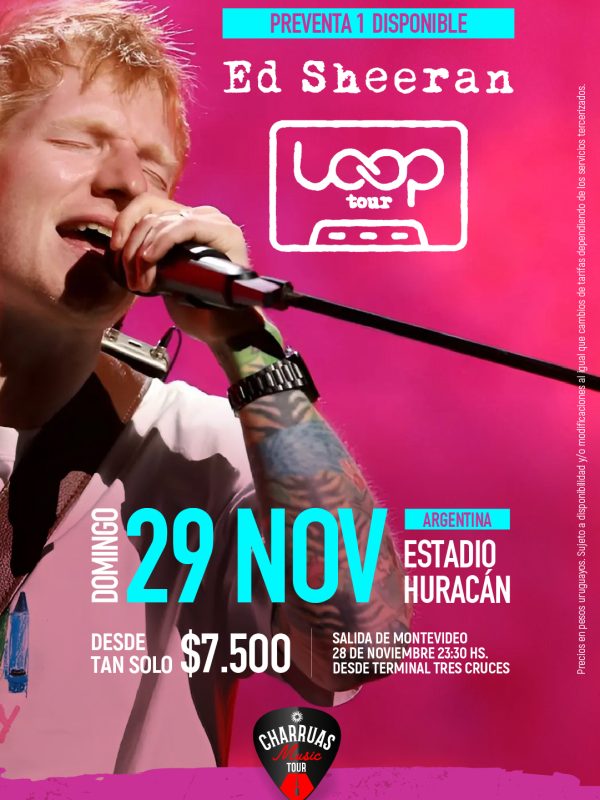 ED SHEERAN - DOMINGO 29 DE NOVIEMBRE DE 2026 - ESTADIO HURACÁN